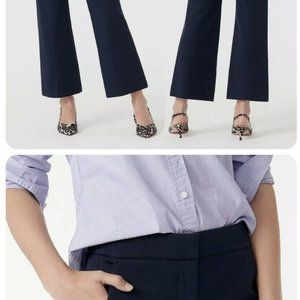 J Crew Hayden Kickout crop navy bi stretch cotton | 12 Tall
